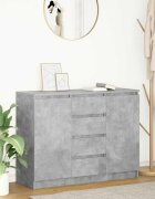 vidaXL Бюфет с чекмеджета бетонно сив 1005x35x76см инженерно дърво