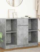vidaXL Бюфет с чекмеджета бетонно сив 101x35x76 см инженерно дърво