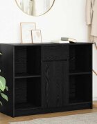 vidaXL Бюфет с чекмеджета черен дъб 101x35x76 см инженерно дърво