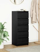 vidaXL Бюфет с чекмеджета черен дъб 375x35x99 см инженерно дърво