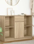 vidaXL Бюфет с чекмеджета дъб сонома 101x35x76 см инженерно дърво