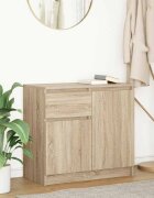 vidaXL Бюфет с чекмеджета дъб сонома 71x35x65 см инженерно дърво