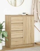 vidaXL Бюфет с чекмеджета дъб сонома 71x35x84 см инженерно дърво