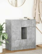 vidaXL Бюфет с чекмеджета и вратички бетонно сив 705x34x745 см