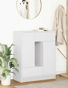 vidaXL Бюфет с чекмеджета и вратички бял 73x31x90 см