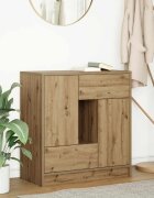 vidaXL Бюфет с чекмеджета и вратички дъб артизан 705x34x745 см