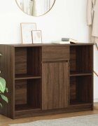 vidaXL Бюфет с чекмеджета кафяв дъб 101x35x76 см инженерно дърво