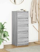 vidaXL Бюфет с чекмеджета сив сонома 375x35x99 см инженерно дърво