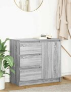 vidaXL Бюфет с чекмеджета сив сонома 71x35x65 см инженерно дърво