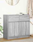 vidaXL Бюфет с чекмеджета сив сонома 80x34x76 см инженерно дърво