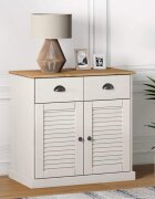 vidaXL Бюфет с чекмеджета VIGO 78x40x75 см бял бор масив
