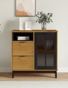 vidaXL Бюфет със стъклени вратички "FLAM" 80x40x80 см бор масив
