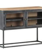 vidaXL Бюфет сив 100x30x70 cм акациево дърво масив