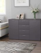 vidaXL Бюфет сив 120x355x75 см инженерно дърво