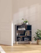 vidaXL Бюфет сив гланц 57x35x70 см инженерно дърво