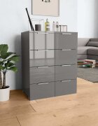 vidaXL Бюфет сив гланц 60x35x80 см инженерно дърво