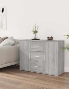 vidaXL Бюфет сив сонома 91x295x65 см инженерно дърво