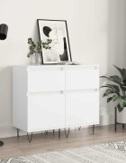 vidaXL Бюфети 2 бр бели 40x35x70 см инженерно дърво