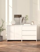 vidaXL Бюфети 2 бр бели инженерна дървесина