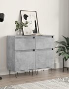 vidaXL Бюфети 2 бр бетонно сив 40x35x70 см инженерно дърво