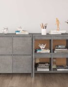 vidaXL Бюфети 2 бр бетонно сиви 70x41x75 см инженерно дърво