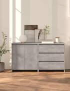 vidaXL Бюфети 2 бр бетонно сиво инженерна дървесина