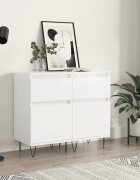 vidaXL Бюфети 2 бр бял гланц 40x35x70 см инженерно дърво