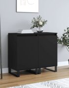 vidaXL Бюфети 2 бр черни 40x35x70 см инженерно дърво