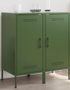 vidaXL Бюфети 2 бр маслиненозелени 36x39x79 см стомана