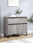 vidaXL Бюфети 2 бр сив сонома 40x35x70 см инженерно дърво