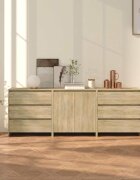 vidaXL Бюфети 3 бр дъб сонома инженерна дървесина