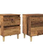 vidaXL Бюра за легло 2 бр. Старо дърво 40 x 35 x 50 см