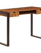 vidaXL Бюро 110x55x78 cм акациево дърво масив и стомана