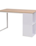 vidaXL Бюро 120x60x75 см дъб и бяло