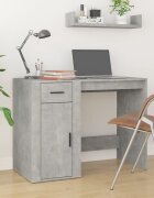vidaXL Бюро бетонно сиво 100x49x75 см инженерно дърво