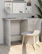 vidaXL Бюро бетонно сиво 100x50x76 см инженерно дърво