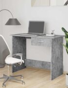 vidaXL Бюро бетонно сиво 100x50x76 см ПДЧ