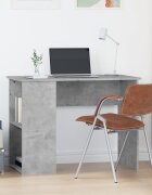 vidaXL Бюро бетонно сиво 100x55x75 см инженерно дърво