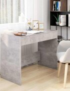 vidaXL Бюро бетонно сиво 101x50x765 см инженерно дърво