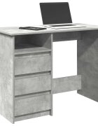 vidaXL Бюро бетонно сиво 102x50x75 см инженерно дърво