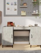 vidaXL Бюро бетонно сиво 140x50x75 см инженерно дърво