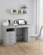 vidaXL Бюро бетонно сиво 140x50x76 см инженерно дърво