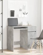 vidaXL Бюро бетонно сиво 86x49x76 см инженерно дърво