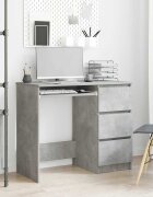 vidaXL Бюро бетонно сиво 90x45x76 см инженерно дърво