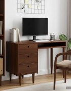 vidaXL Бюро BILBAO Тъмен карамел 114 x 53 x 75 см
