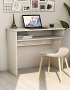 vidaXL Бюро бял гланц 90x50x74 см инженерно дърво