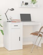 vidaXL Бюро бяло 100x49x75 см инженерно дърво