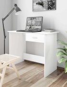 vidaXL Бюро бяло 100x50x76 см инженерно дърво