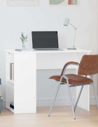 vidaXL Бюро бяло 100x55x75 см инженерно дърво