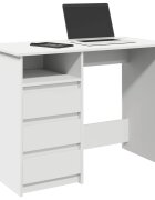 vidaXL Бюро бяло 102x50x75 см инженерно дърво